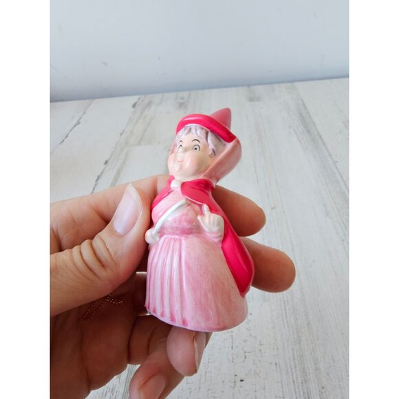 Vintage ceramic flora fairy sleeping beauty godmother red pink ornament Xmas tre - Picture 8 of 8
